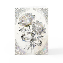 Silver Roses and Rings 25th Wedding Anniversary