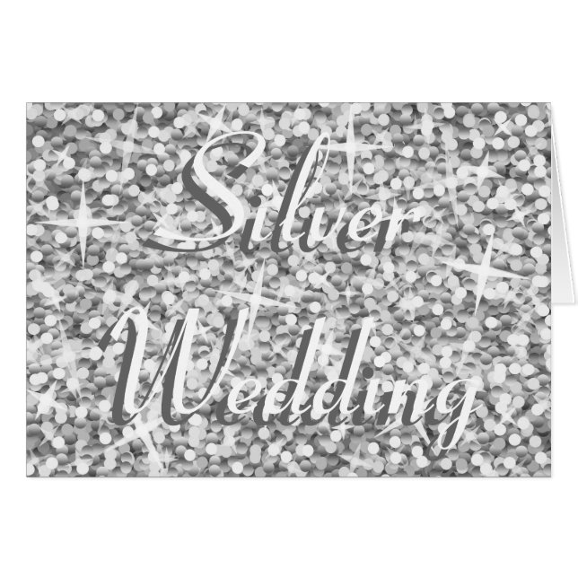 Cartão "Silver" 'Silver Wedding' Glitz (Frente Horizontal)