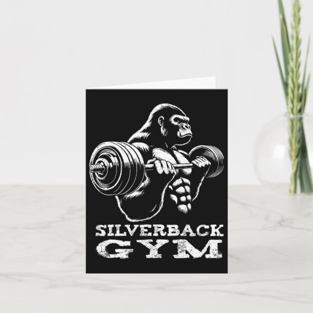 Cartão Silverback Gym Gorilla Weighhing Workout Fitne (Frente)