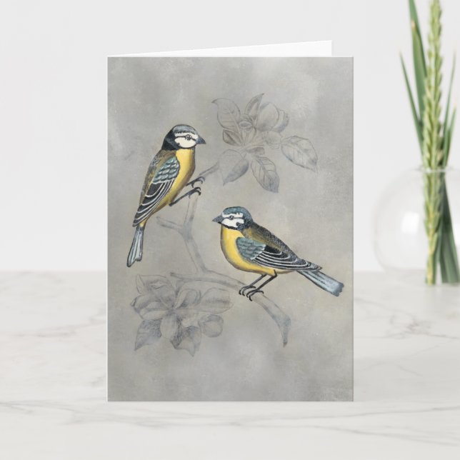 Cartão Silvered Aviary | Bird Couple (Frente)