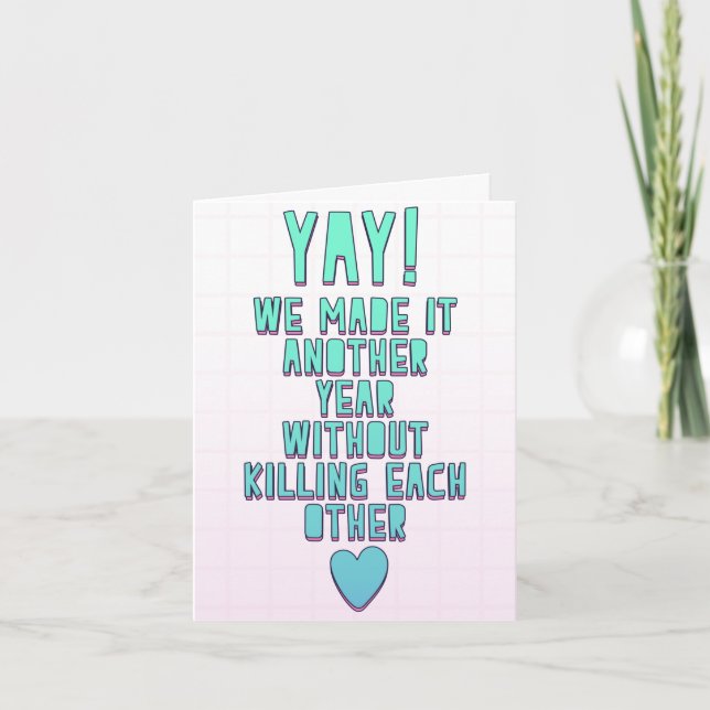 Cartão Sim! Fizemos outro ano sem matar cada um. (Frente)