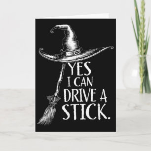 Cartão Sim, Posso Dirigir um Stick Funny Halloween Assust