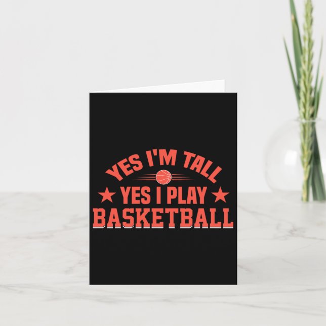 Cartão Sim, sou alta, sim, jogo basquete (Frente)