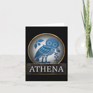 Cartão Símbolo Athena Owl Da Deusa Grega Da Sabedoria A
