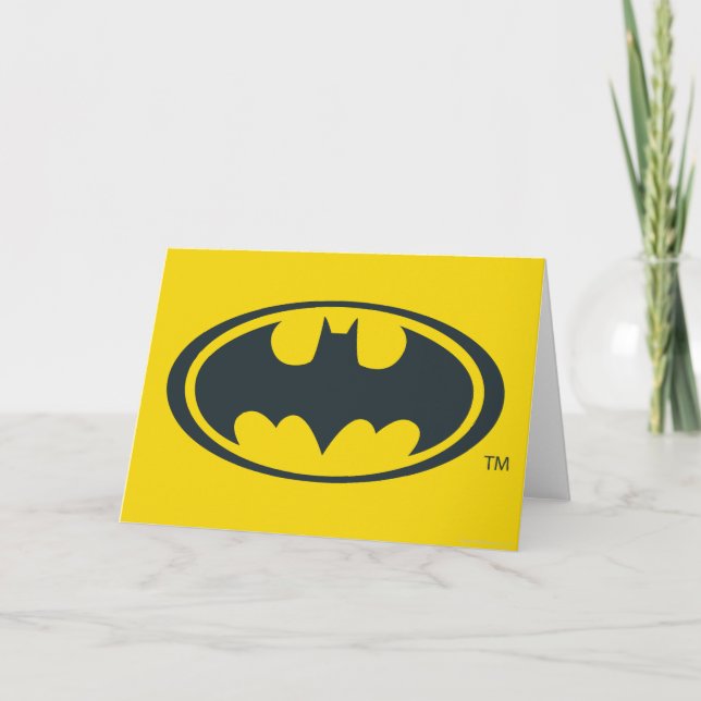 Cartão Símbolo Batman | Logotipo preto e branco (Frente)