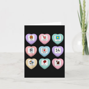 Cartão Símbolo Candy Heart Pcs Especial de Educação Profe