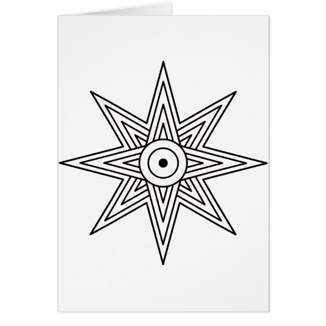 Cartão Símbolo da estrela de Ishtar (Frente)