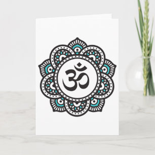Cartão Símbolo da Flor de Lótus Om Espiritual Yoga Budism