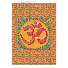 Cartão Símbolo da MANTRA de OM: Cor SANTAMENTE VERDADEIRA