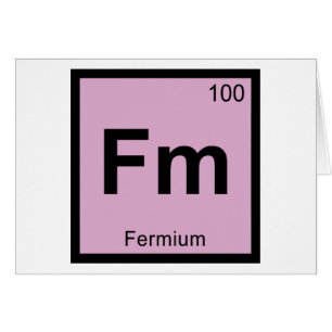 Cartão Símbolo da Tabela Periódica Química do Fm - Férmio