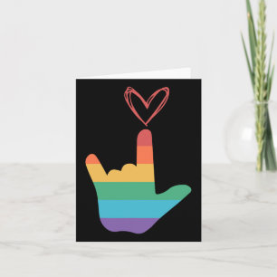 Cartão Símbolo de Amor Arco-íris Surdo