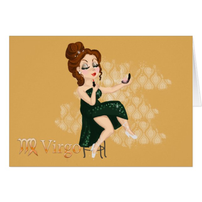 Cartão Símbolo de beleza do horóscopo Virgo Zodiac (Frente Horizontal)