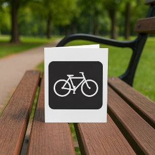 Cartão Símbolo de Bicicleta Minimalista Preta e Branca