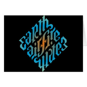 Cartão Símbolo de Elementos Iluminados Azul