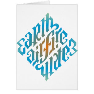 Cartão Símbolo de Elementos Iluminados Azul