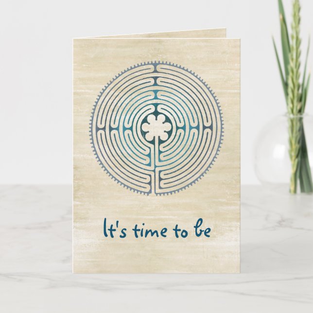 Cartão Símbolo de Geometria Sagrado - Chartres Labyrinth  (Frente)