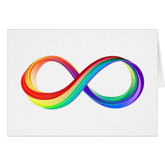 Cartão Símbolo de Infinidade Arco-Íris em Camadas (Frente Horizontal)