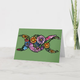 Cartão Símbolo de Lua Tripla Flor Abençoado