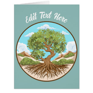 Cartão Símbolo de paz da oliveira em terra livre na Pales