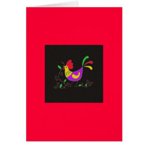 Cartão Símbolo de Pysanka: Galo