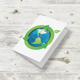 Cartão Símbolo de Reciclagem Terra Amiga do Meio Ambiente