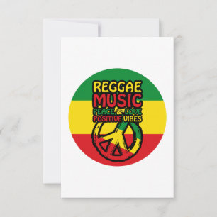 Cartão Símbolo de Reggae e Paz com citações positivas