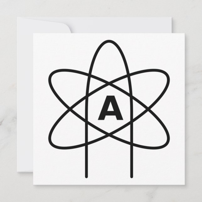 Cartão Símbolo do ateísmo (Atom Emblem) (Frente)