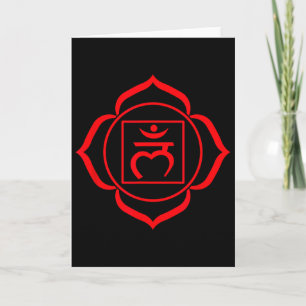 Cartão Símbolo do Chakra Raiz Vermelho Muladhara Iogue Yo