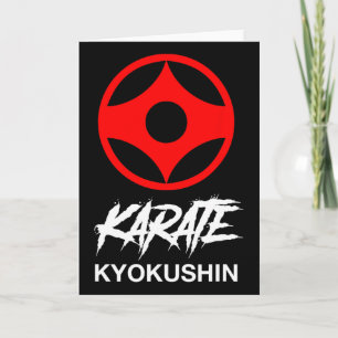 Cartão Símbolo do Karate Kyokushin Treinamento no Dojo Ky