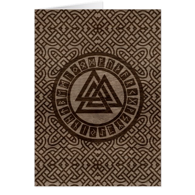 Cartão Símbolo e Runes de Valknut no teste padrão celta (Frente)