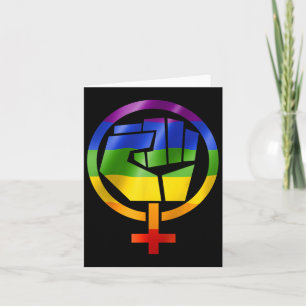 Cartão Símbolo Feminista Lgbt Resiste Orgulho Fist Rainbo