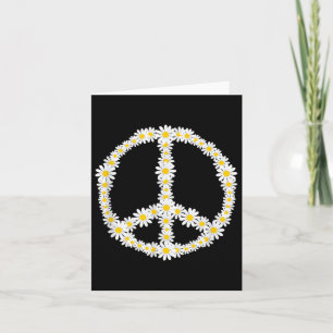 Cartão Símbolo Hippie Flores Logotipo Anti-Guerra Disies