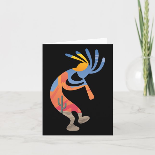Cartão Símbolo Kokopelli do Sudoeste da Usa Dança (Frente)