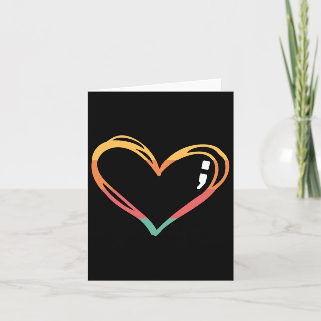 Cartão Símbolo Mês de Sensibilização para o Suicídio Saúd (Frente)