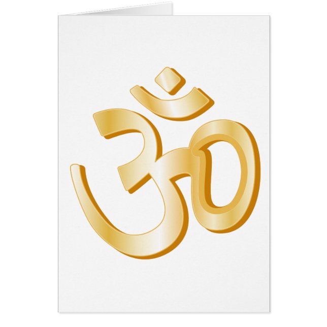 Cartão Símbolo Om Hindu: 4" x 5,6" (Frente)