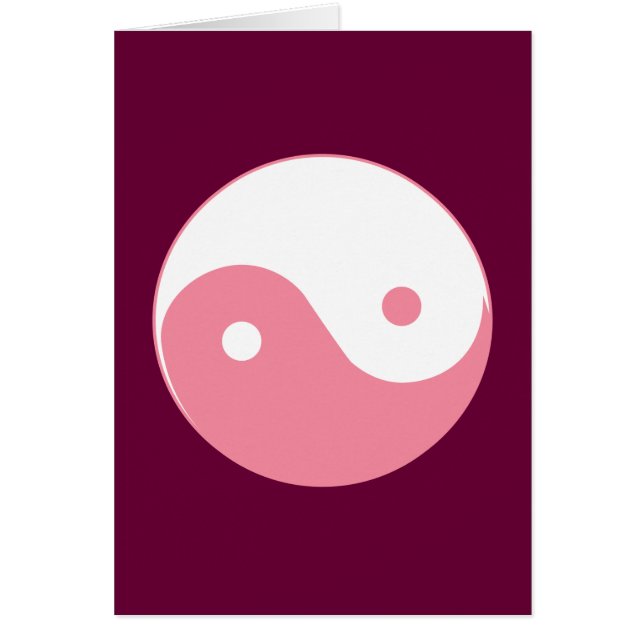 Cartão Símbolo rosa Yin-Yang (Frente)