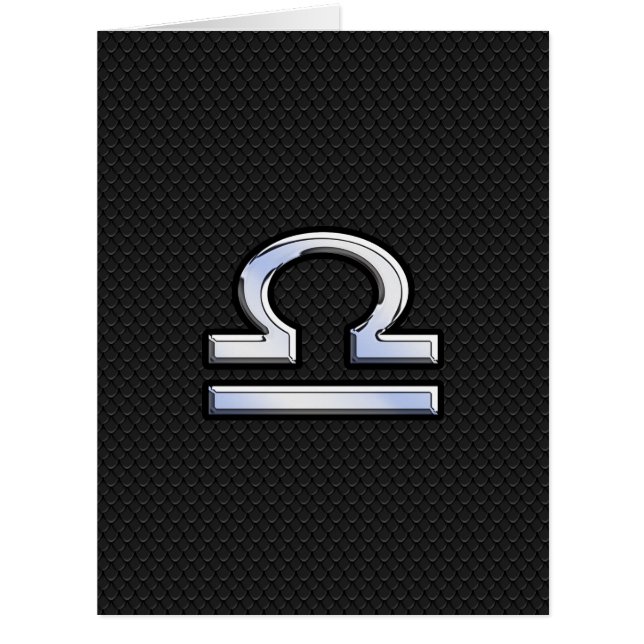 Cartão Símbolo Silver Libra Zodiac no estilo de pele cobr (Frente)