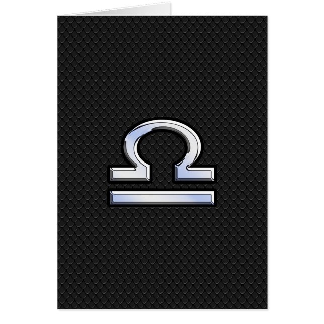 Cartão Símbolo Silver Libra Zodiac no estilo de pele cobr (Frente)