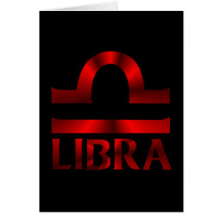 Cartão Símbolo vermelho do horóscopo do Libra