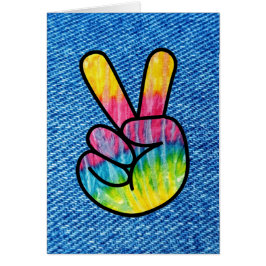 Cartão Símbolo Vertical Tie-Dye Peace