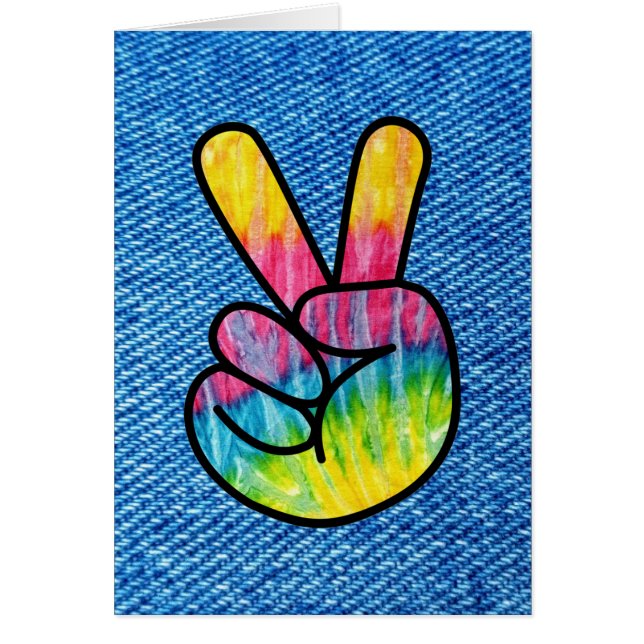 Cartão Símbolo Vertical Tie-Dye Peace (Frente)