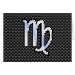 Cartão Símbolo Virgo Zodiac no Estilo de Fibra Carbono