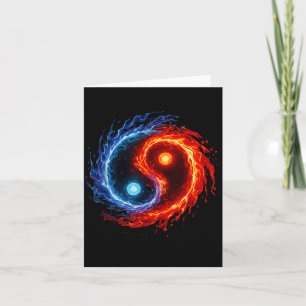 Cartão Símbolo Yin Yang de Fogo e Água Equilíbrio Tai Chi