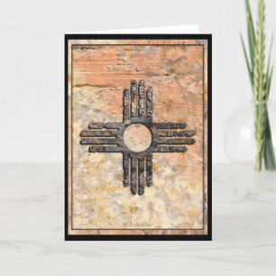 Cartão Símbolo Zia Sun do Novo México Falando Canyons, NC