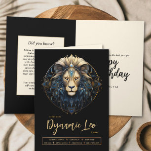 Cartão Símbolo Zodiac Lion Dourado Moderno Lion Leo Anive