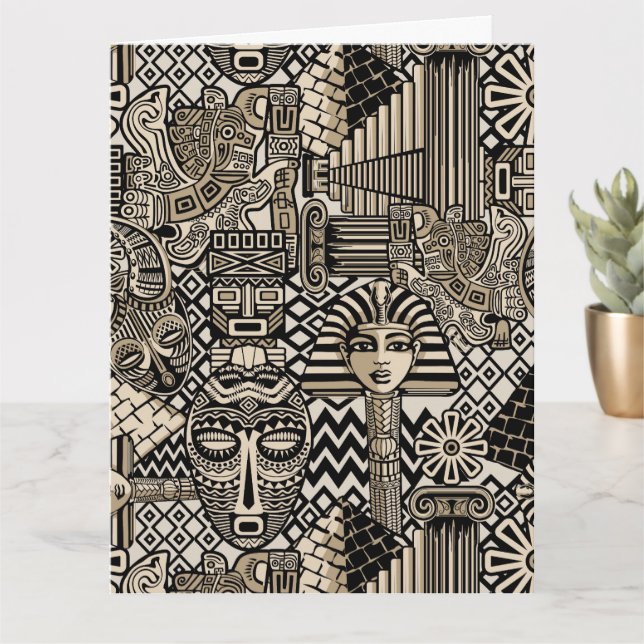 Cartão Símbolos Históricos Antigos Estilo de Tatuagem (Planta pequena)