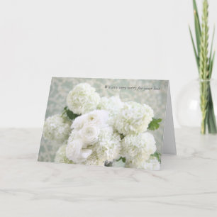 Cartão Simpatia branca do ranúnculo e dos hydrangeas