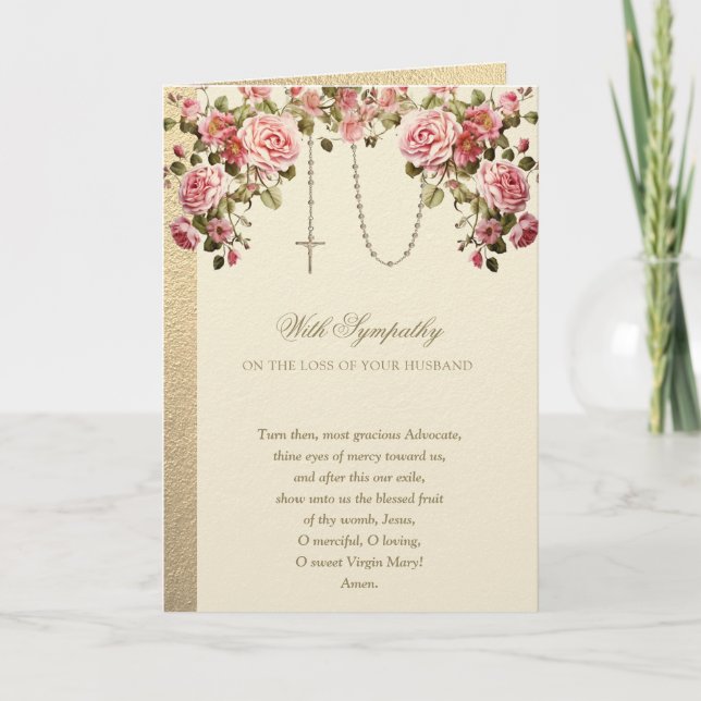 Cartão Simpatia Católica Condolence Husband (Frente)
