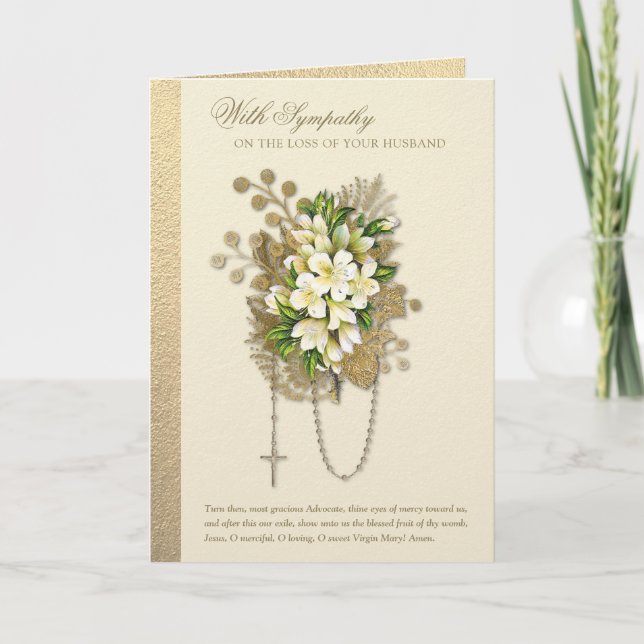Cartão Simpatia Católica Condolence Husband (Frente)