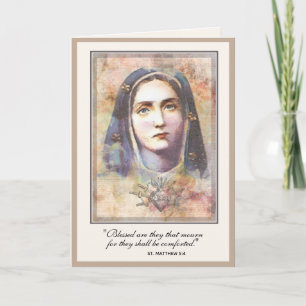 Cartão Simpatia Católica Condolências Virgem Maria